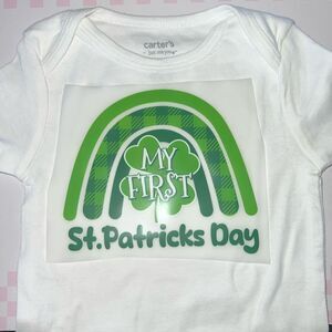 You pick size- made to order baby onesie my first
st. Patrick’s day